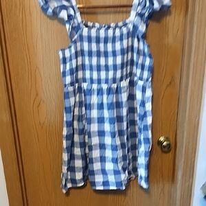 Blue and White Checkered Women's Dress